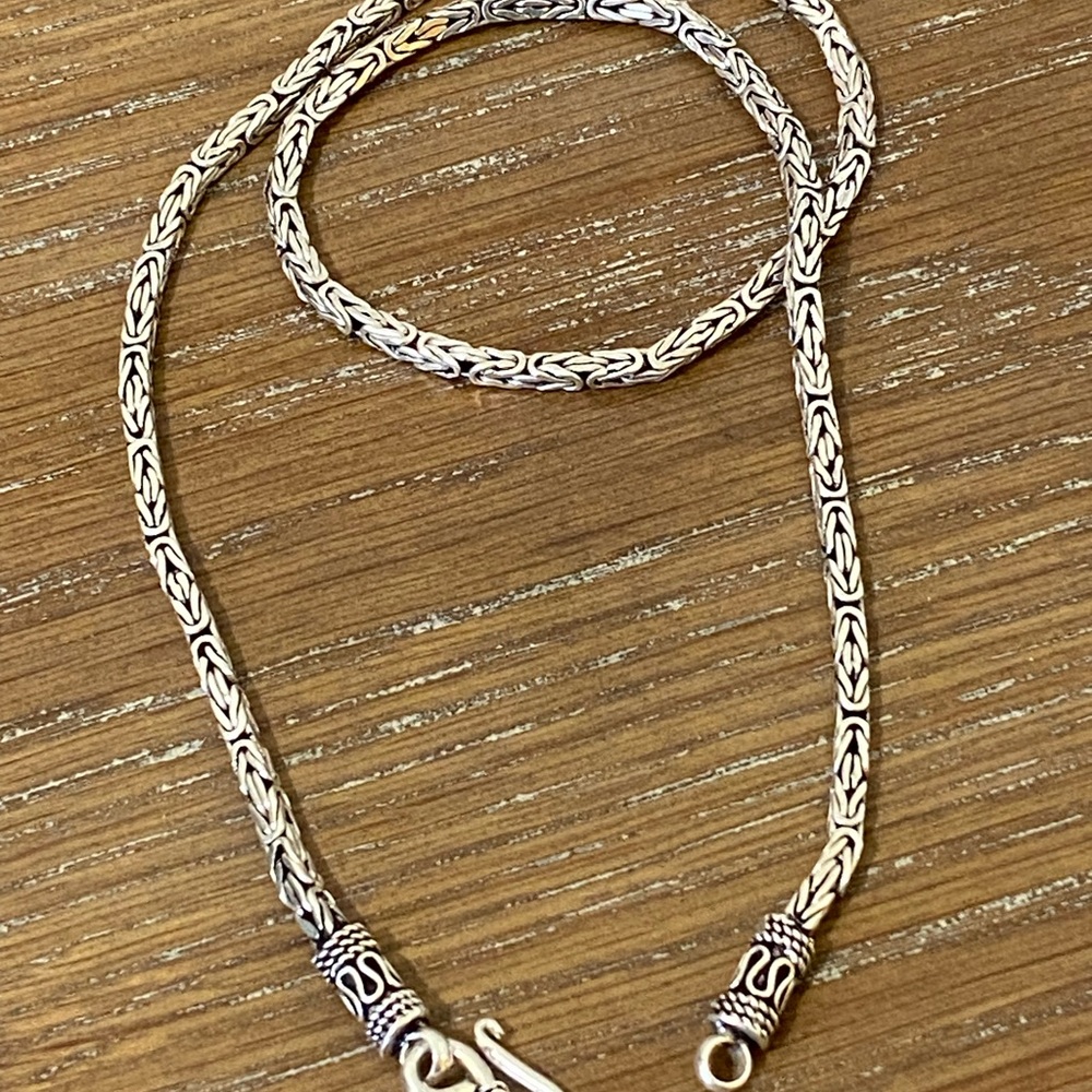 Elegant Bali Byzantine link Silver Chain 20" Necklace